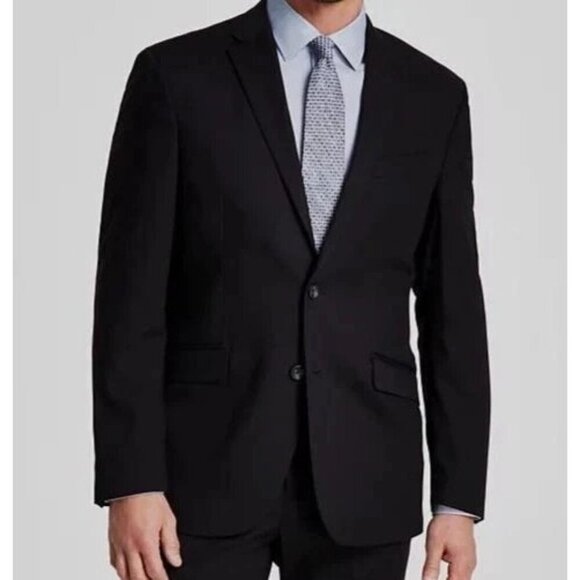 NEW Kenneth Cole Reaction Men's 36R Techni-Cole Flex Stretch Black Blazer - Picture 1 of 12